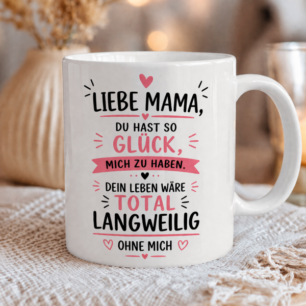 Muttertag & Vatertag Tasse oder Kissen– Ich liebe Dich jeden Tag– Geschenk für Mama, Papa | Muttertag, Vatertag | Geburtstag