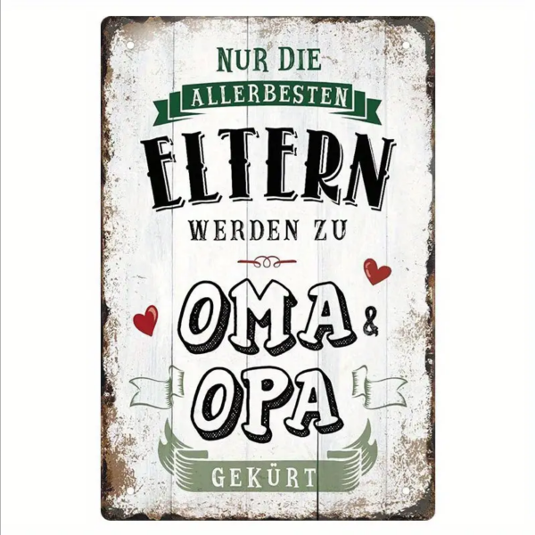Retro-Metallschild Vintage Blechschild "Nur die allerbesten Eltern werden zu Oma und Opa gekürt"