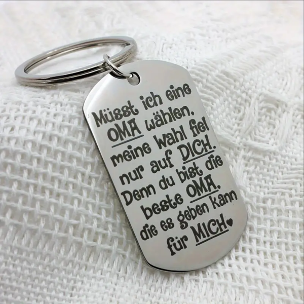 Metall Schlüsselanhänger mit Gravur "Müsst ich eine Schwester, einen Bruder wählen...(verschiedene Varianten) länglich