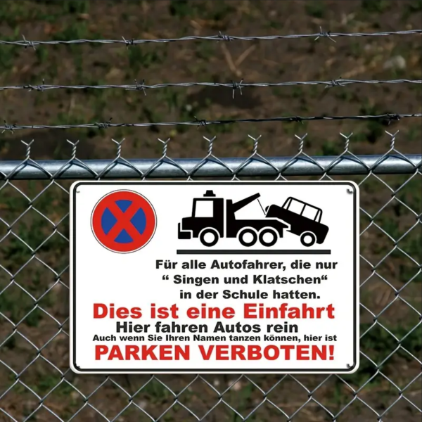 Retro-Metallschild Vintage Blechschild "Parken verboten"