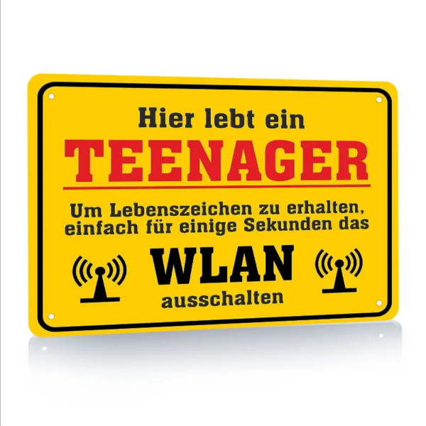 Retro-Metallschild Blechschild "Hier lebt ein Teenager..."