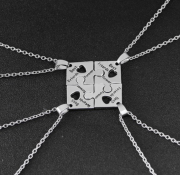 4 Stk. Halsketten Puzzleteile Best Friends Forever