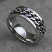 1 Stk. Edelstahl Unisexring mit Kettenoptik