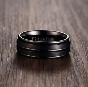 Herrenring, Verlobungsring, schwarz 8mm