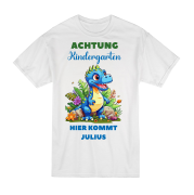 Kinder T-Shirt Modell: Achtung Kindergarten/ Schule...hier kommt WUNSCHNAME
