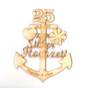 Anker Silber Hochzeit Aufschrift und Zahl 25