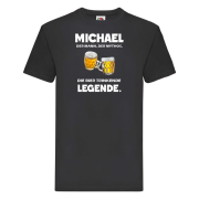 T-Shirt "Wunschname" der Mann, der Mythos, die Bier Trinkende Legende. (schwarz / weiß)
