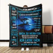 Kuscheldecke, Flanelldecke, Bedruckte Decke für den Ehemann, mit Spruch „Für meinen fantastischen Ehemann..."