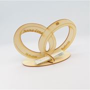 Holz Eheringe Personalisiert zur Hochzeit, Verlobung, Geldgeschenk, Jubiläum