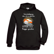 Kinder Hoodie, Kapuzenpullover "Entschuldigung, dass ich zu spät bin. Ich habe einen Bagger gesehen."