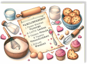 Glasschneidebrett, Frühstücksbrettchen, mit Motiv: Familienrezept - Mamas