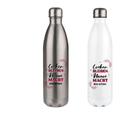 Trinkflasche, Isolierflasche, Edelstahl-Thermoflasche 750 ml Motiv: Locker bleiben "Name" macht das schon