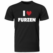 Herren-Shirt "I ♥ Furzen" (schwarz / weiß)