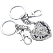 Partner Schlüsselanhänger Mother Daughter Herz mit Strasssteinen