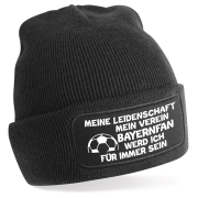 One Size Beanie, Mütze mit Spruch: Meine Leidenschaft, mein Verein -  BayernFan werd ich für immer sein