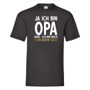 T-Shirt "Ich bin Opa, nein- ich bin noch kein Alter Sack" (schwarz / weiß)