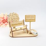 Holz Rentnerbank mit Schild, Geldgeschenk zur Rente, Rentnergeschenk