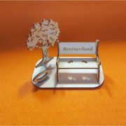 Holzgeschenk Rentnerbank Geschenk für den Ruhestand, Rente mit Baum und Geldscheinhalter, Personalisiert