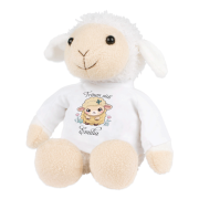 Stofftier, Kuscheltier, Schaf, Schäfchen mit Wunschnamen und Mini Tshirt -Träum süß...mit Wunschnamen