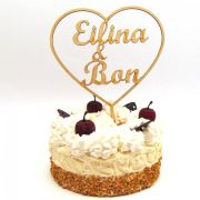 Cake Topper, Kuchen Topper, Tortenstecker Namen in einem Herz, Hochzeitgeschenk personalisiert