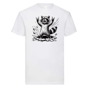 Funshirt ,Tanktop oder Shirt - Waschbär Rockt! - Cooles Waschbär T-Shirt – Rock On Design mit Sonnenbrille – Lustiges Tiermotiv für Damen & Herren
