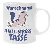Schwarzweiße oder weiße Tasse "Anti-Stress Tasse mit Wunschnamen"