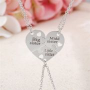 Big Sis Middle Sis Little Sis 3 Stk. Schwestern Halsketten 2 Varianten