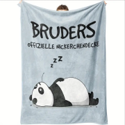 Kuscheldecke, Flanelldecke, Bedruckte Decke für den Bruder, mit Spruch „Bruders Offizielle Nickerchendecke"