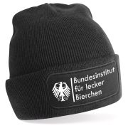One Size Beanie, Mütze mit Spruch: Bundesinstitut für lecker Bierchen