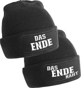 2er Set One Size Beanie, Mützen bedruckt mit Spruch: das Ende und das Ende naht