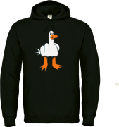 Kapuzenpullover, Hoodie schwarz mit Motiv: Böse Ente