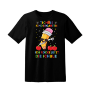 Kinder T-Shirt Modell: Tschüss Kindergarten - Ich rocke jetzt die Schule, Schulkind, Geschenk zum Schulanfang