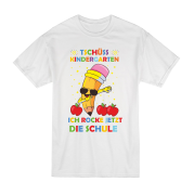 Kinder T-Shirt Modell: Tschüss Kindergarten - Ich rocke jetzt die Schule, Schulkind, Geschenk zum Schulanfang