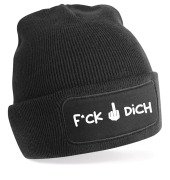 One Size Beanie, Mütze mit Spruch: F*ck dich