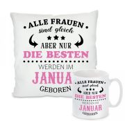 Kissen oder Tasse: ALLE MÄNNER / FRAUEN sind gleich ABER NUR DIE BESTEN WERDEN IM "Wuschnmonat" GEBOREN