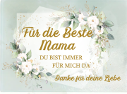 Glasschneidebrett, Frühstücksbrettchen, mit Motiv: Für die beste Mama...