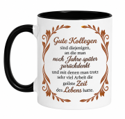 Weiße oder Schwarzweiße Tasse "Gute Kollegen" Geschenk für Arbeitskollegen, Bürotasse