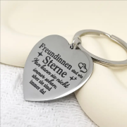 Herz Metall Schlüsselanhänger mit Gravur "Freundinnen sind wie Sterne..."