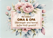 Glasschneidebrett, Frühstücksbrettchen, mit Motiv: Hier wohnen Oma & Opa, hiermit werden die Elternregeln außer Kraft gesetzt.