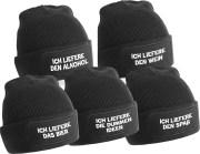 One Size Beanie, Mütze bedruckt mit Spruch: ich liefere...- verscheidene Varianten zur Auswahl