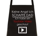 Kochschürze Grillschürze mit Spruch "Keine Angst ICH SCHAFFE DAS, ich habe ein Youtube Video geschaut"