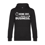 Kapuzenpullover, Hoodie schwarz mit Motiv: Keine Zeit - muss Business