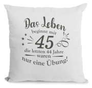 Kissen "Das Leben beginnt mit Wunschalter..."