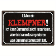 Retro-Metallschild Vintage Blechschild "Ich bin ein Klempner..."