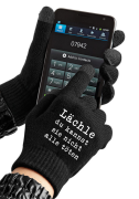 TouchScreen Smart Handschuhe,  bedruckt mit Spruch "Lächle, du kannst sie nicht alle töten"