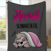 Kuscheldecke, Flanelldecke, Bedruckte Decke für Mama, mit Motiv "Mama´s Schnarchecke" grau rosa