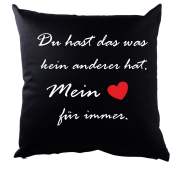 Schwarzes Kissen "Mein Herz für immer..."