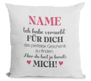 Kissen "Das perfekte Geschenk... mit Wunschnamen"