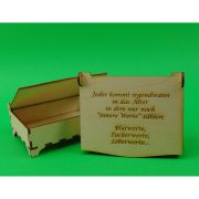 Holzschatulle - große Schatztruhe, Geschenkbox zum Geburtstag, Personalisiert mit Spruch: Innere Werte