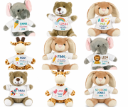 Kuscheltier Einschulung mit Namen, Stofftier personalisiert, Schultüte Geschenk, Elefant Bär Hase Giraffe, Schulkind 2026, Geschenk Schulanfang